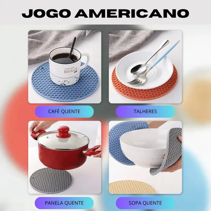 Jogo Americano em Silicone Térmico