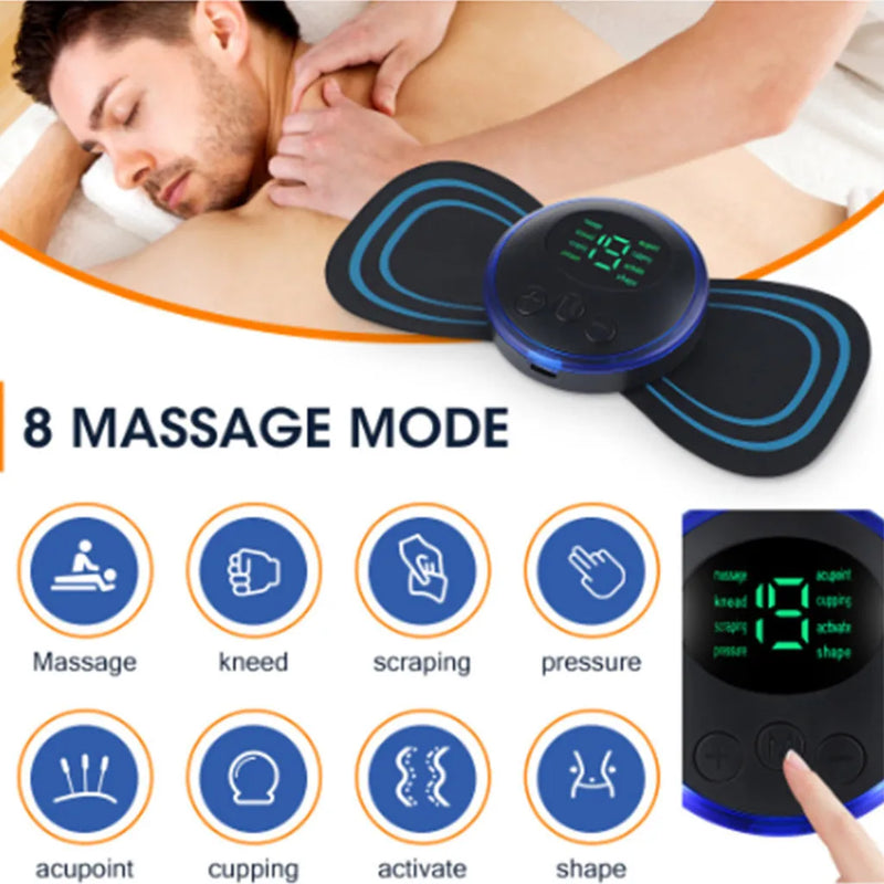 Massageador Elétrico Portátil Recarregável para Relaxamento Muscular