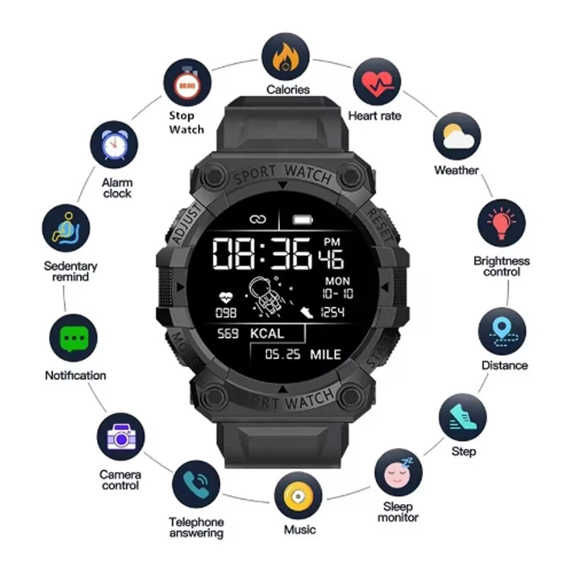 Relógio Inteligente Masculino E Feminino Bluetooth Smartwatch IP68 Touchscreen Fitness Pulseira Esportiva Fitness Banda Inteligente para IOS Android